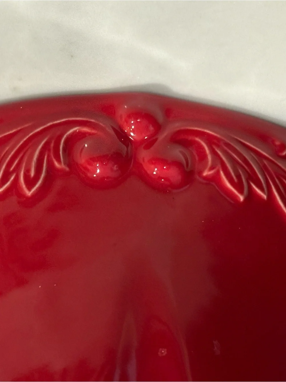 Sur La Table Red Ceramic Covered Casserole with Lid